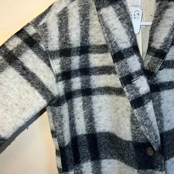 Madewell Black and Gray Plaid Teddy Jacket - Picture 4 of 16